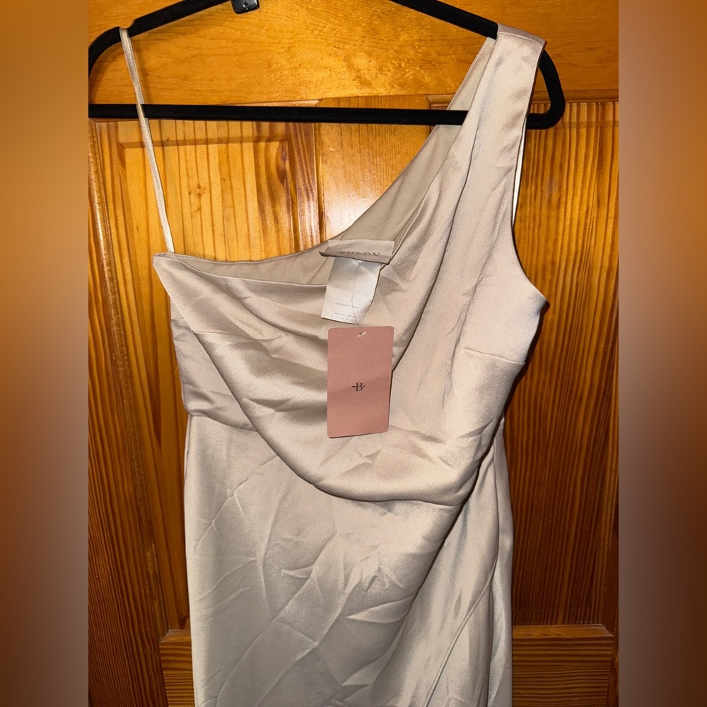 BHLDN Elegant One-Shoulder Cream Dress NWT - Picture 5 of 10